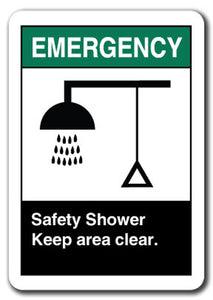 Emergency Sign - Safety Shower Keep Area Clear