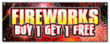 Fireworks Buy 1 Get 1 Free Banner