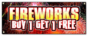 Fireworks Buy 1 Get 1 Free Banner