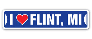 I Love Flint, Michigan Street Vinyl Decal Sticker