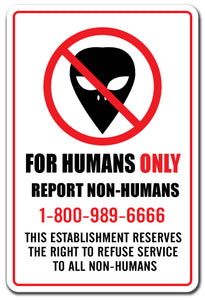 For Humans Only Report Non-humans Vinyl Decal Sticker
