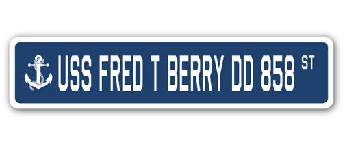 USS Fred T Berry Dd 858 Street Vinyl Decal Sticker