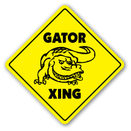 Gator Crossing Vinyl Decal Sticker