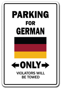 Parking For German Only Germany Flag Pride Vinyl Decal Sticker