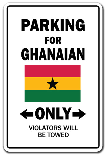 Parking For Ghanaian Only Ghana Flag Pride Vinyl Decal Sticker