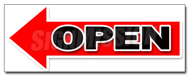 Giant Left Open Arrow Decal