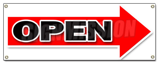 Giant Right Open Arrow Banner