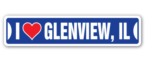 I Love Glenview, Illinois Street Vinyl Decal Sticker