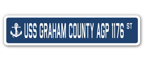 USS GRAHAM COUNTY AGP 1176 Street Sign Metal Plastic Decal Navy Ship ...