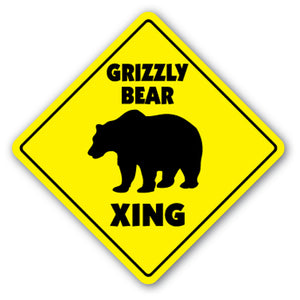 Grizzly Bear Crossing Vinyl Decal Sticker