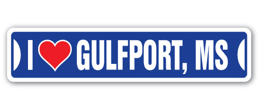 I Love Gulfport, Mississippi Street Vinyl Decal Sticker