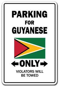 Parking For Guyanese Only Guyana Flag Pride Vinyl Decal Sticker