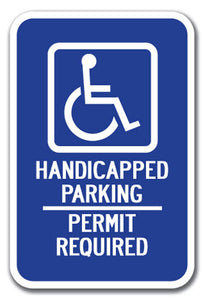 Handicapped Symbol with Handicapped Parking Permit Required