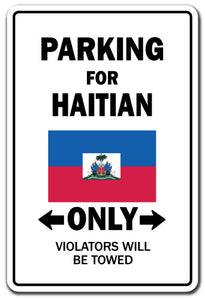 Parking For Hatian Only Haiti Flag National Pride Vinyl Decal Sticker