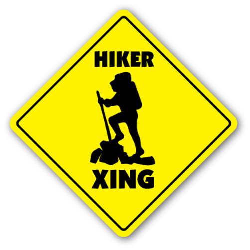 Hiker Crossing Vinyl Decal Sticker