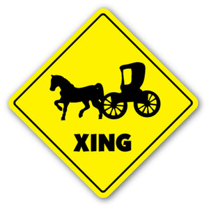 Horse And Carriage Crossing Vinyl Decal Sticker