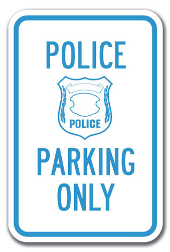 Police Parking Only with Symbol