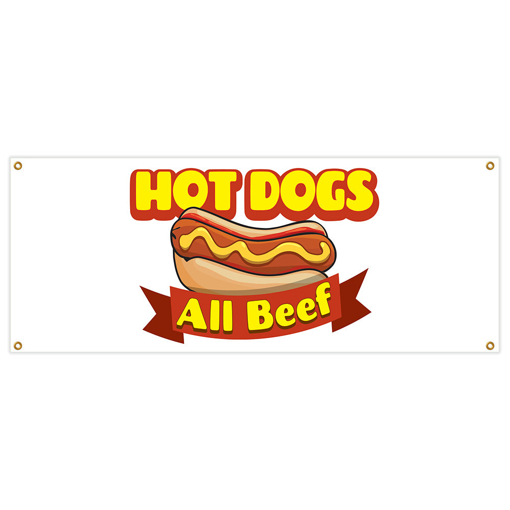 Hot Dogs All Beef Banner