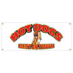 Hot Dogs Best In Town Banner