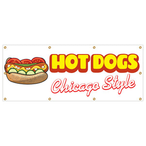 Hot Dogs Chicago Style Banner
