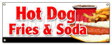 Hot Dogs Fries & Soda Banner
