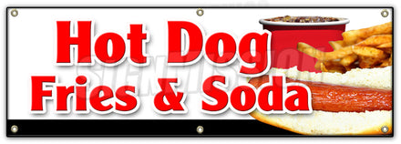 Hot Dogs Fries & Soda Banner