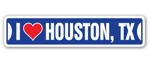 I Love Houston, Texas Street Vinyl Decal Sticker