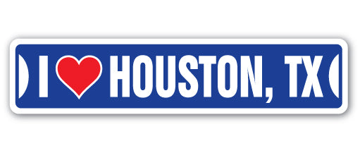 I Love Houston, Texas Street Vinyl Decal Sticker