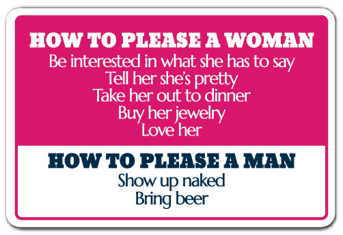 HOW TO PLEASE A WOMAN Sign