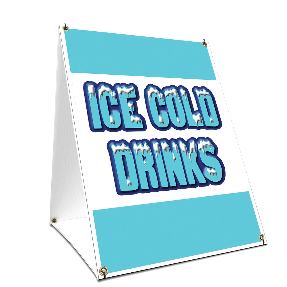 Ice Sold Sign Ice Cold Drinks SideWalk Sign Advertising – SignMission