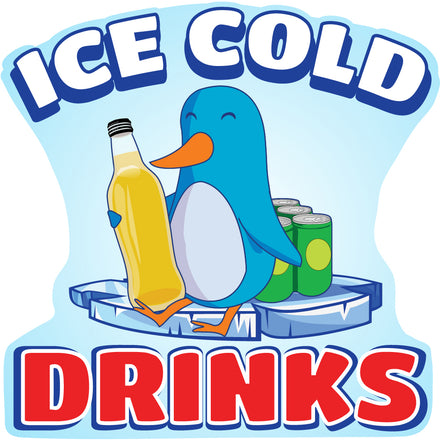 Ice Cold Drinks 2 Die Cut Decal