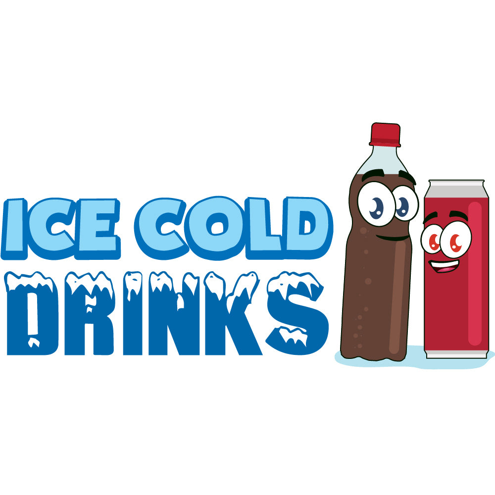 Ice Cold Drinks 3 Die Cut Decal