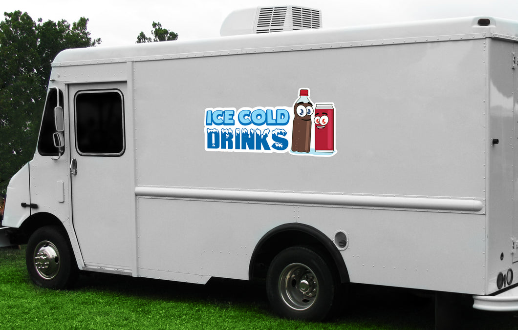 Ice Cold Drinks 3 Die Cut Decal