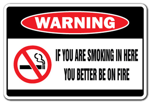 If You Are Smoking In Here You Better Be On Fire Vinyl Decal Sticker