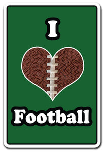 I Love Football Vinyl Decal Sticker