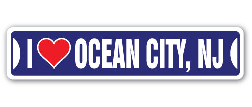 I Love Ocean City Nj Street Vinyl Decal Sticker