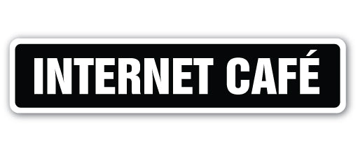 Internet CafÃ© Sign Vinyl Decal Sticker