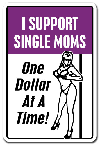 I Support Single Moms One Dollar At A Time Vinyl Decal Sticker