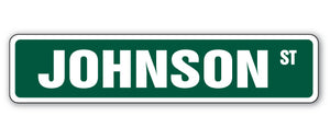 JOHNSON Street Sign