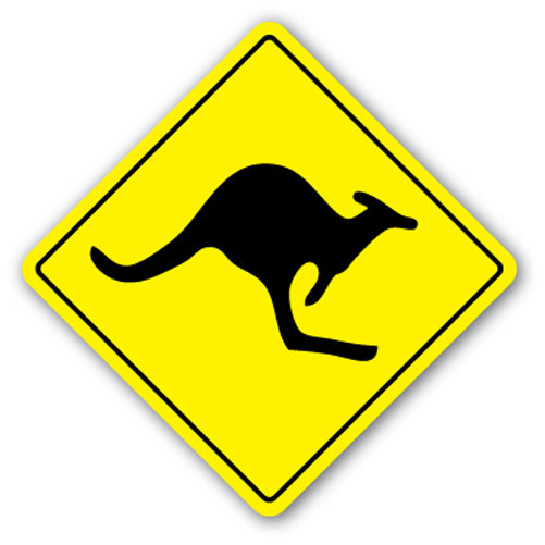 Kangaroo Crossing Vinyl Decal Sticker