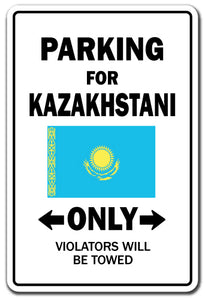 Parking For Kazakhstani Only Kazakhstan Flag Pride Vinyl Decal Sticker