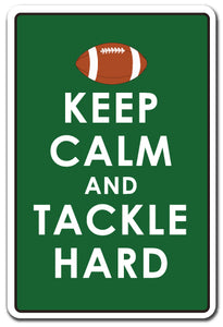 Keep Calm And Tackle Hard 3 pack of Vinyl Decal Stickers 3.3" X 5" Vinyl Decal Sticker