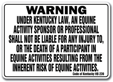 KENTUCKY Equine Sign