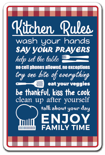 KITCHEN RULES Sign