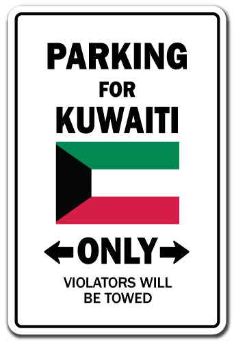 Parking For Kuwaiti Only Kuwait Flag Pride Vinyl Decal Sticker