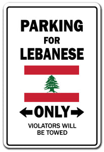 Parking For Lebanese Only Lebanon Flag Pride Vinyl Decal Sticker