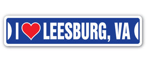 I Love Leesburg, Virginia Street Vinyl Decal Sticker