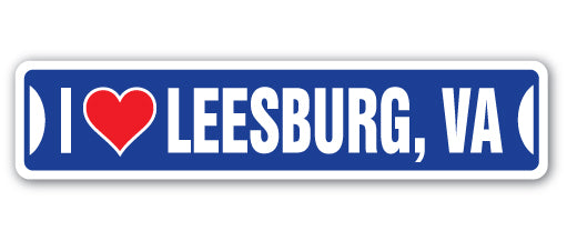 I Love Leesburg, Virginia Street Vinyl Decal Sticker