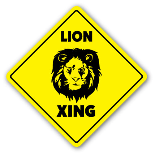 Lion Crossing Vinyl Decal Sticker