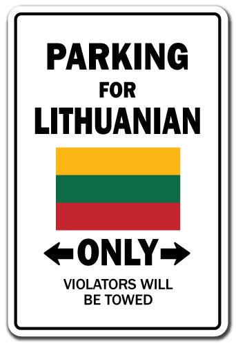 Parking For Lithuanian Only Lithuania Flag Pride Vinyl Decal Sticker